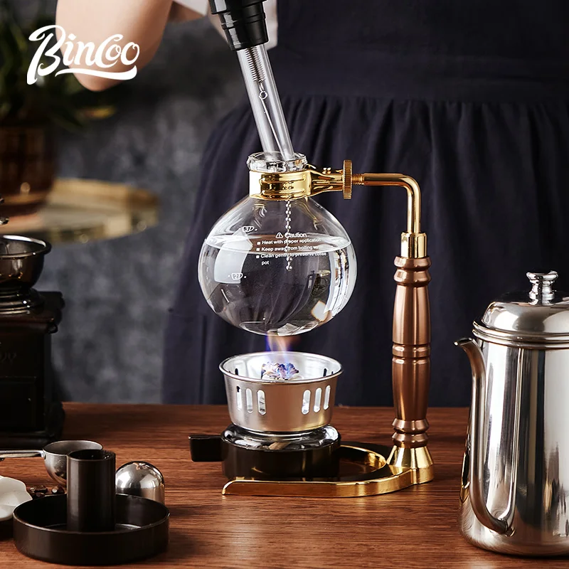 Bincoo 3 Cups 5 Cups Tabletop Siphon Gravity Coffee Maker Set Gift Glass Siphon Syphon Coffee Tools