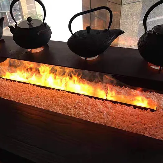 Vapor Steam Water Atomizing Mist Insert Neon Flame Decorative Led 3D Electric outdoor Fireplaces Modern 304 steel Black