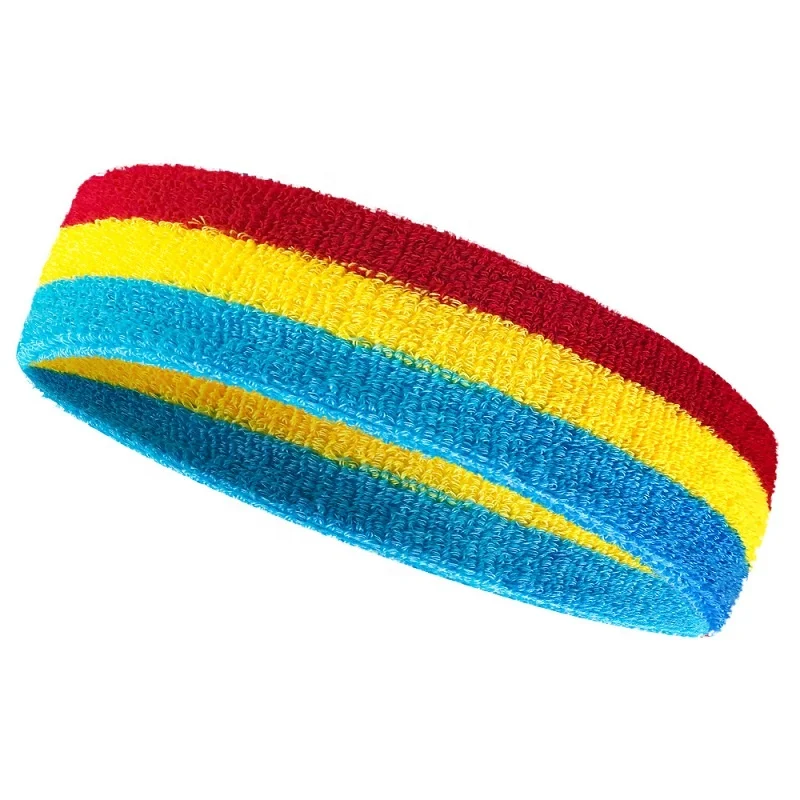 
2021 Fashion Sweat Bands Customize Logo Terry Headband Running Sweatband 
