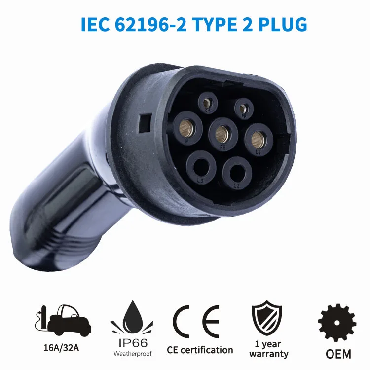 KangNi level3 vehicle ev fast charging cable Connector 7KW 32A single phase type2 to gbt IEC62196 AC Car Battery charger cable