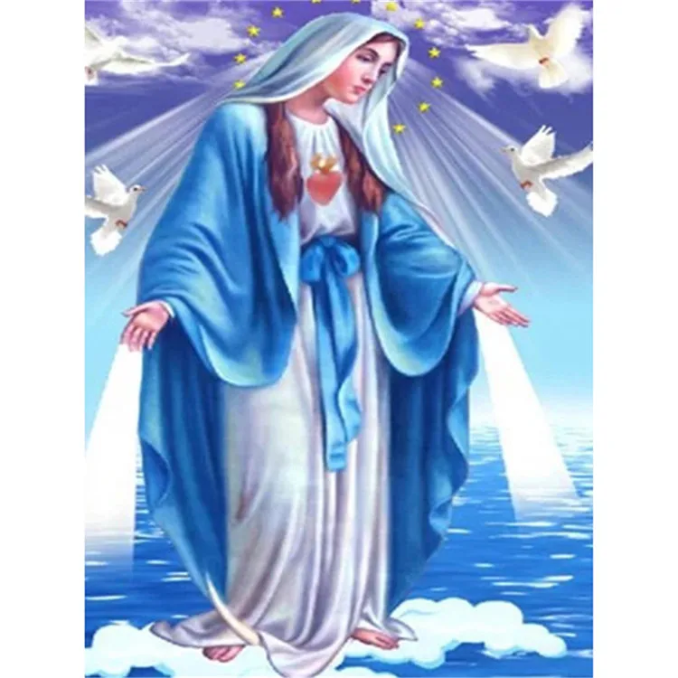 Madonna Diy 5D Diamond Painting Virgin Mary 5D Diamond Art Mosaic Painting Embroidery Handmade Gift Room Decor