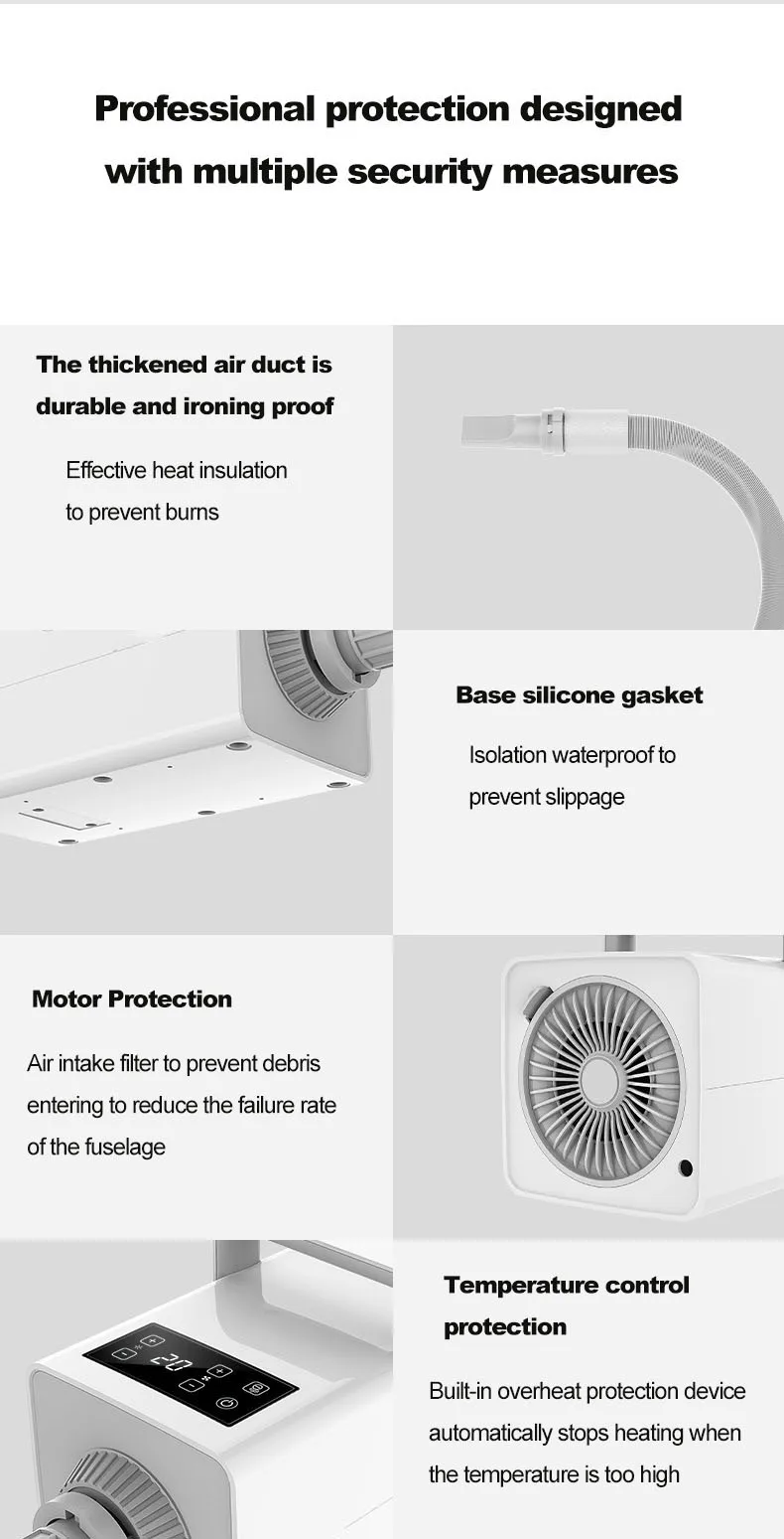 Professional 4-in-1 Pet Grooming Hair Dryer with Heating Function 3-Speed Adjustable Dog Hair Dryer