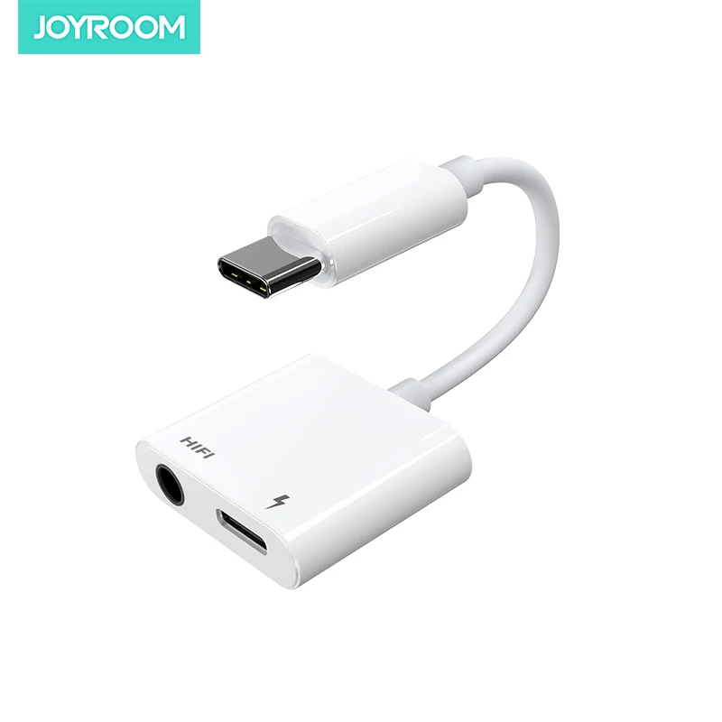 Joyroom Black Type-c male to female 3.5mm Audio conversion PD Cable Adapter USB C Phone