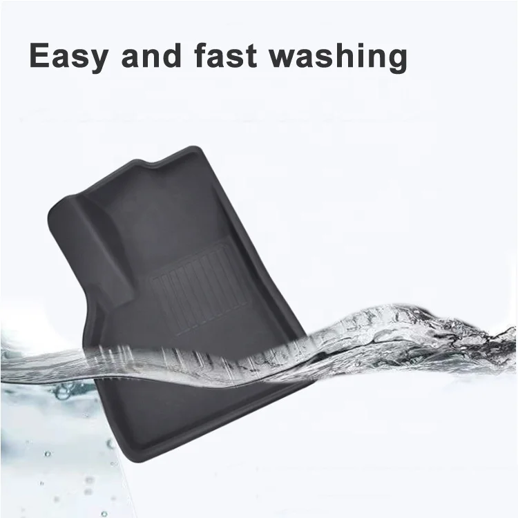 Creease 3Pcs/Set High Edge Waterproof Non-slip All-Weather XPE Car Floor Mat For Tesla Model 3/Y 2021 2022  Interior Accessories