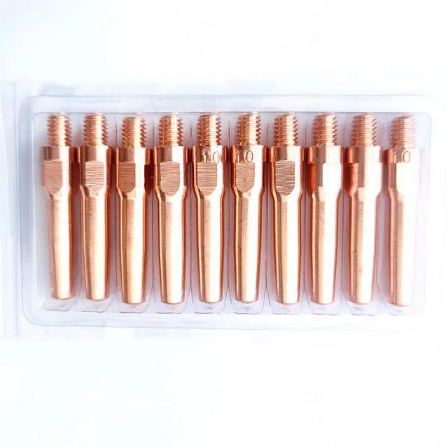 MIG Welding Accessories Welding Torch Consumables Spare Parts Cu-E M6*28 Contact Tip Torch Nozzle Tip For CO2 Welding Torch