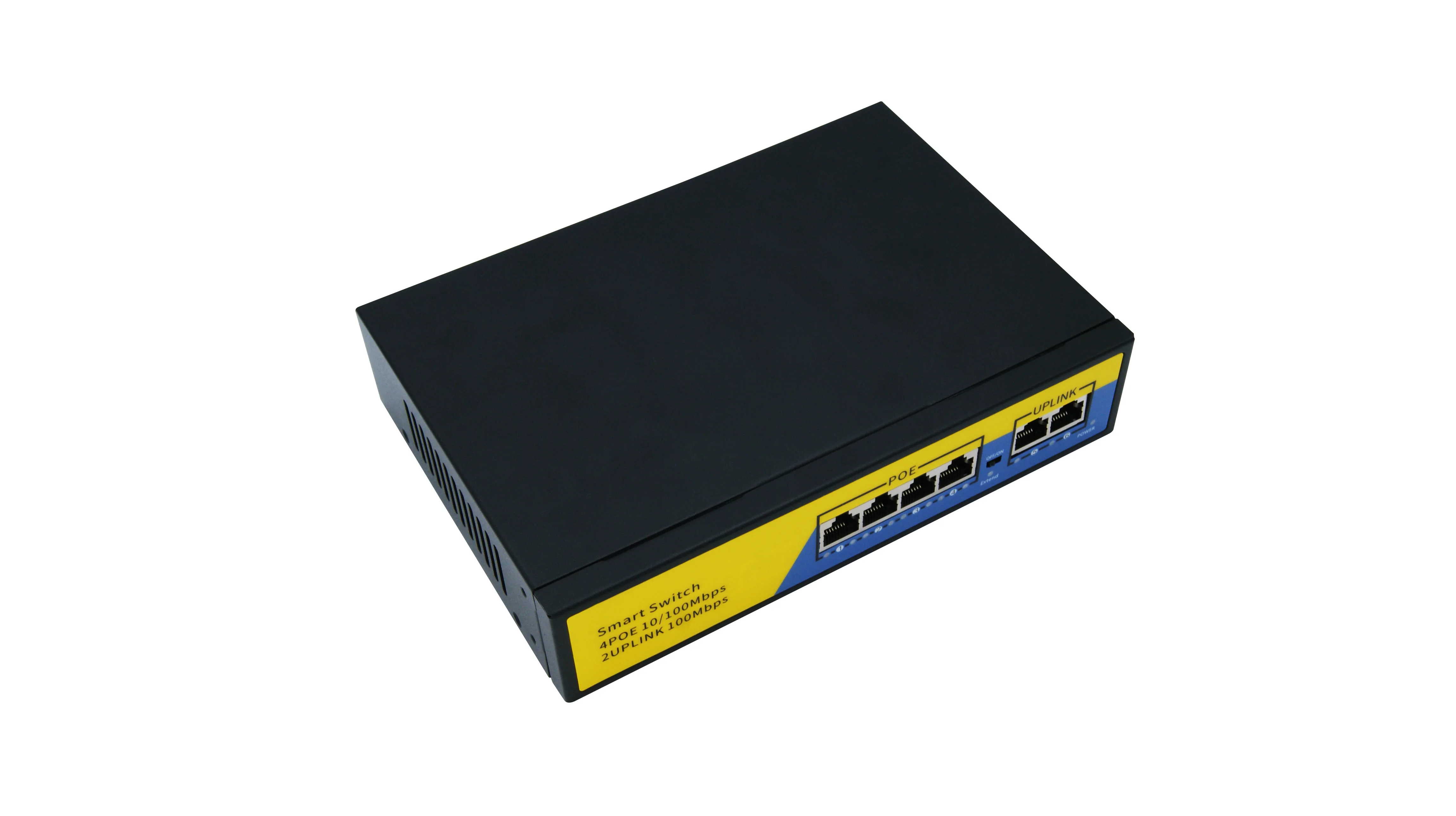  POE коммутатор с 4 портами RJ45 2 Uplink Plug and Play металлическая 802.3AT/AF 100 Мбит/с 250 м 1G полоса пропускания система