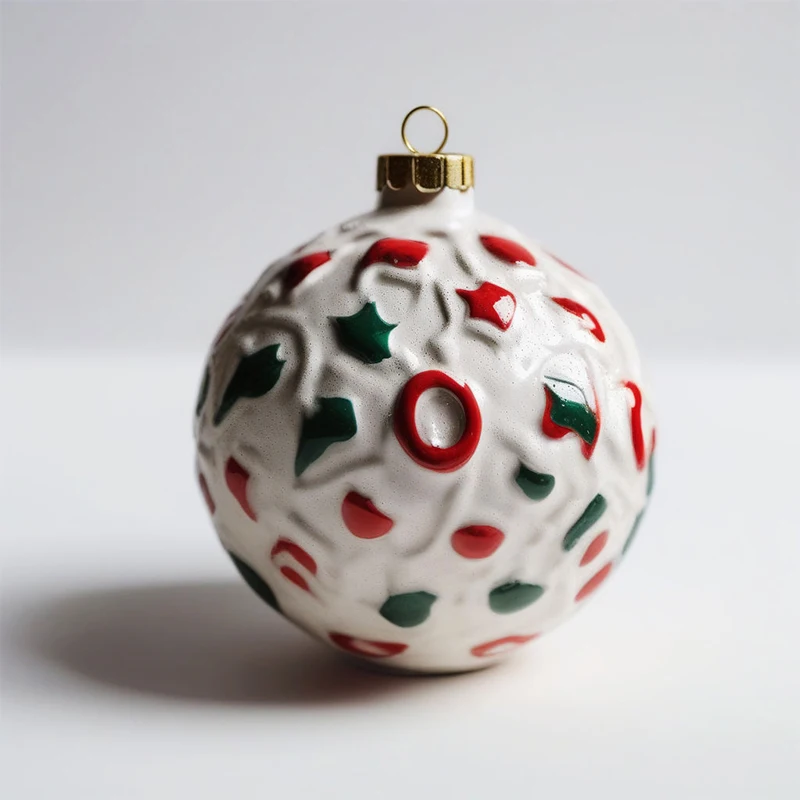 Wholesale home christmas hanging decor bauble custom unique christmas Tree simple style ceramic ball ornaments