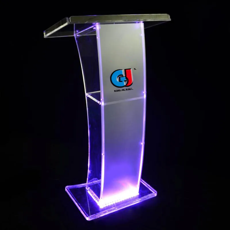 Easy Assembly Detachable Clear Acrylic Wedding officiate Lectern Acrylic podium Conference pulpit church podium
