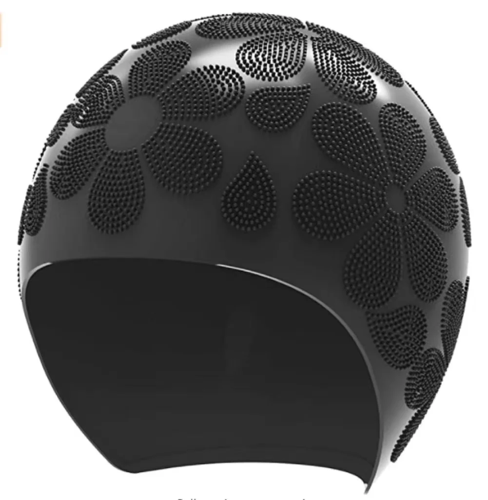 Swim Cap Cover Hair and Ears with Full Stretchy and Durable Premium Silicone for Curly, Short and Long Hair, Shower Bathing Caps