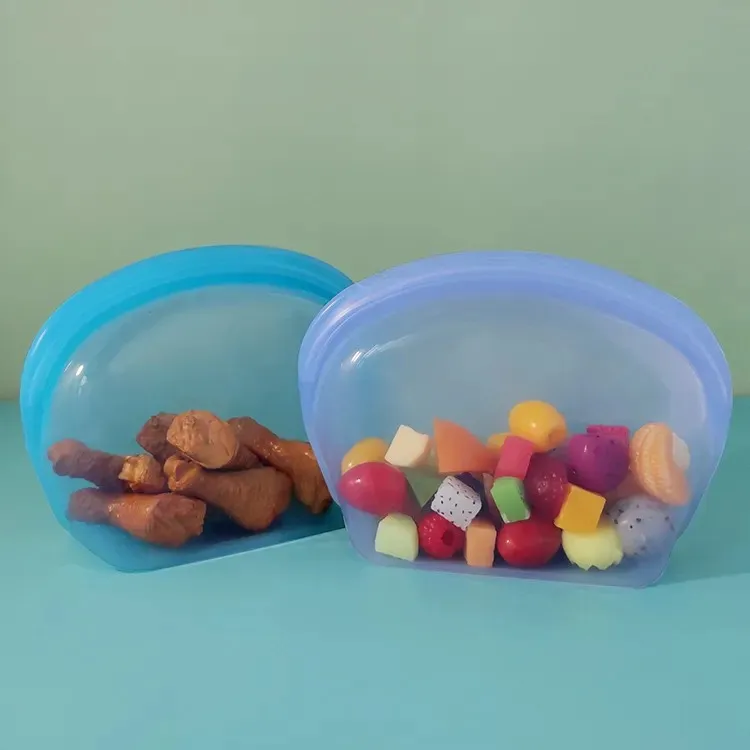 1000ML Foldable Silicone Bag Collapsable Base Stand for Easy Filling Eco-conscious Products Sett for Ice-cream Making Meal Prep