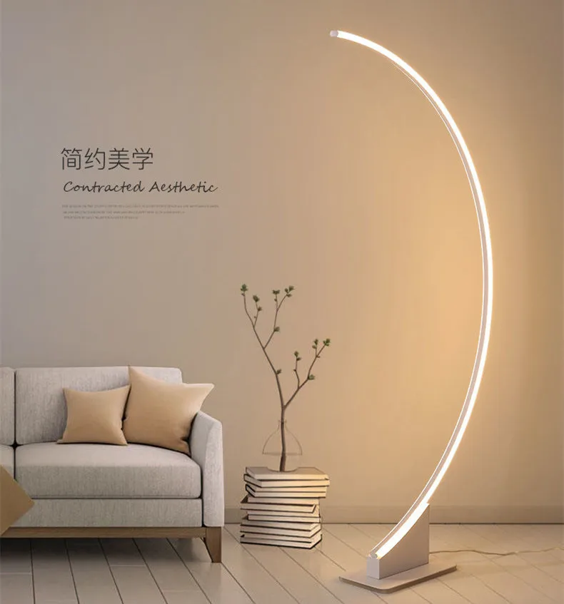 Modern Minimalist Arc Iron Floor Lamp New Trend Simple Arched Design LED Light Source for Living Room Standing Floor Lamp