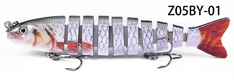 Artificial Hard ABS Plastic Fishing Lure Swimbait ,  Section Multi Jointed Fishing Lures For Bass