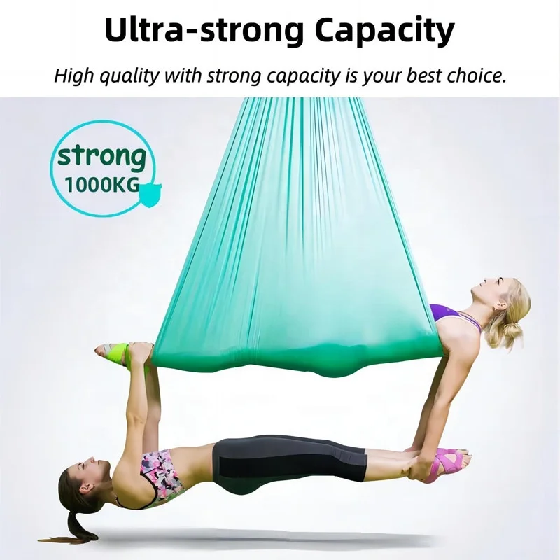 Fitness Exercise Anti Gravity Ultralight Nylon Parachute Flying Aerial Yoga Hammock Yoga Swing With Rigging Equipments