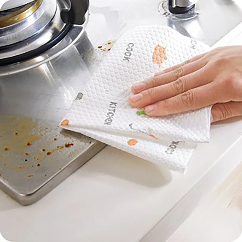 OEM Superabsorbent Microfibra Household Non Woven Disposable Kitchen Towel Wiping Dish Lazy Rag Cleaning Cloths