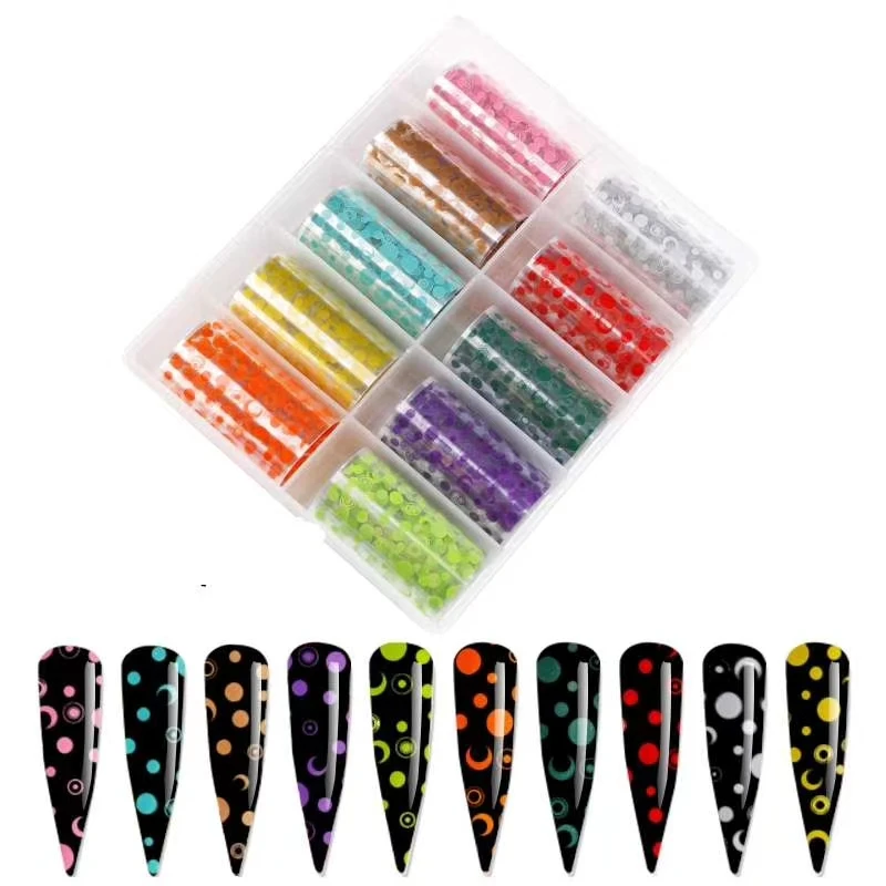 Factory direct sales laser sticker nail art rainbow transfer sticker