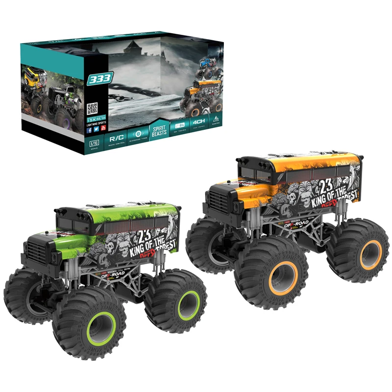 High Speed Kids 2.4G Scale 1:16 Off Road Vehicle Big Wheel Building Block RC Car Toy