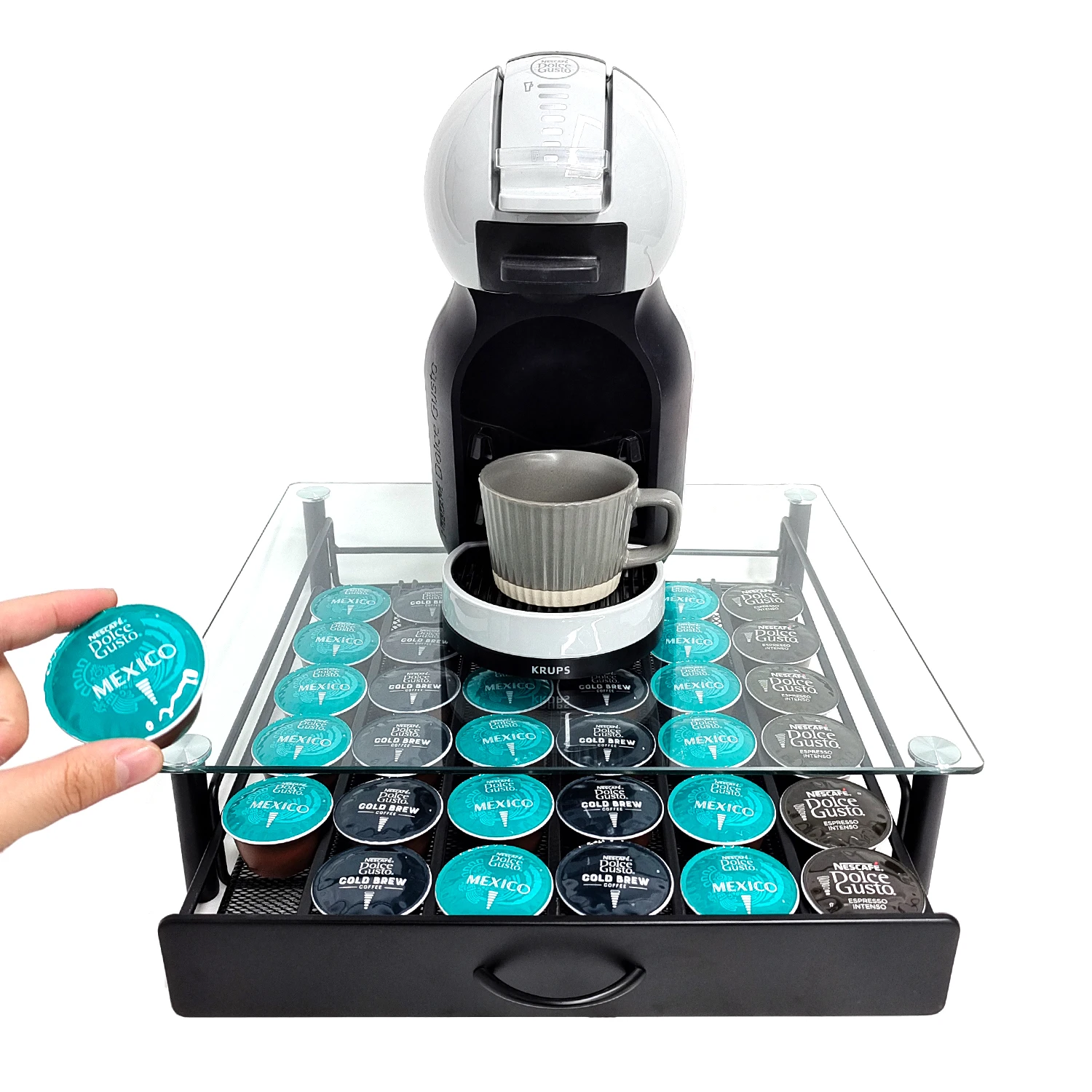 Dolce Gusto Capsule Pod Holder for 36pcs Capsule Dolce Gusto Coffee Drawer Storage Organizer Coffee Machine Stand