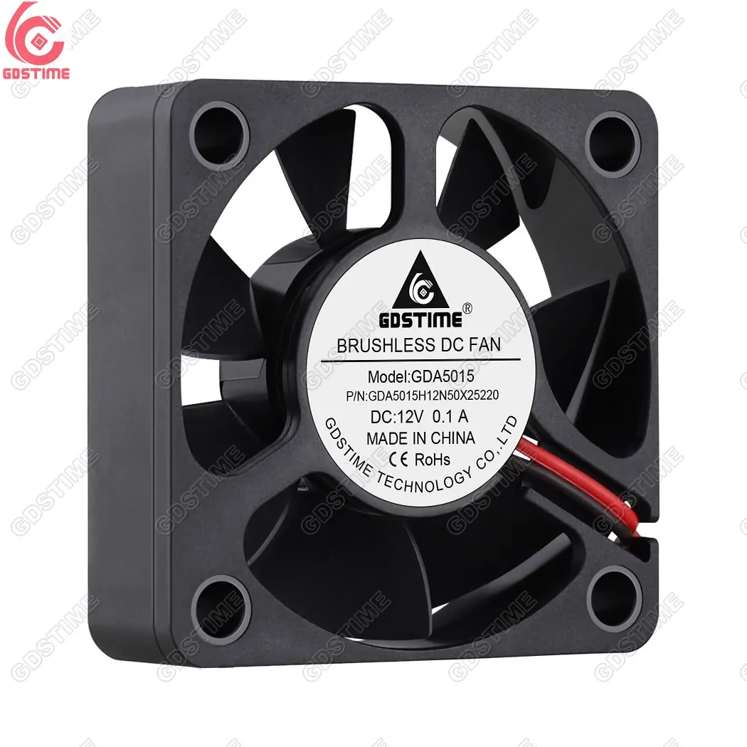 Gdstime GDA5015 50x50x15mm Sleeve Bearing 50mm 5cm dc 12V brushless exhaust rechargeable fans Axial Cooler Air Cooling Fan