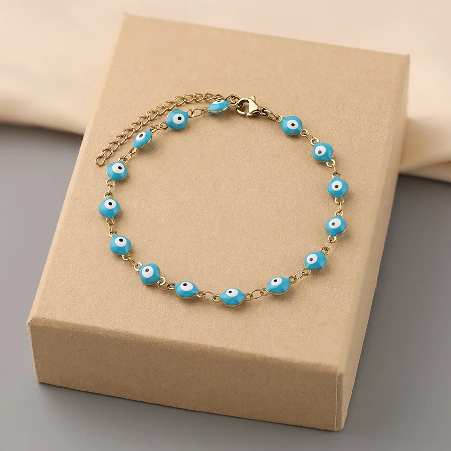 Wholesale Western Vintage Luxury Heart Zircon fine bracelets Charm Cuff Bracelet Thin Chain Stainless Steel Bracelet for Women