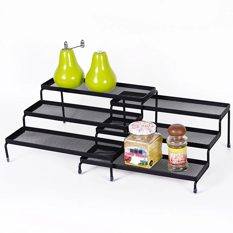 Kitchen Cabinet Storage Spice Rack Organizer Steel Mesh Material Expandable Shelf Organizer Spice Rack