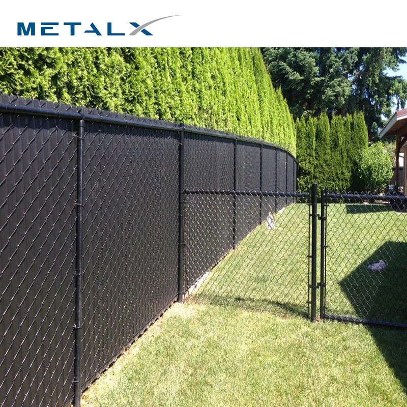 Factory Price 5mm Pvc Coated Plastic Covering Chain Link Fence For Mobile Roller Metal Garden Gate