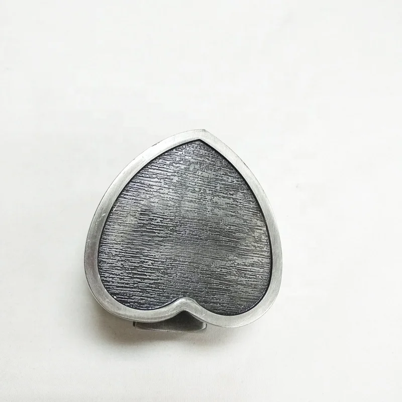 Pretty rose heart-shaped metal jewelry box in pewter plated