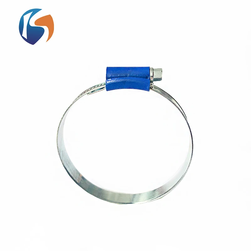Tianjin Factory Customized Adjustable British Type Stainless Steel Blue Head Pipe Clamp with Good Price