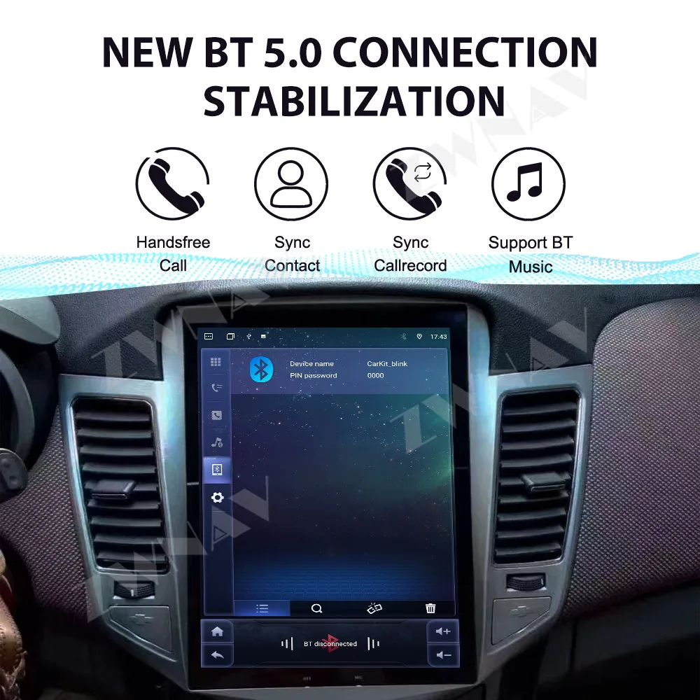 ZWNAV 10.4 Inch Carplay For Chevrolet Cruze 2009-2012 Car Radio GPS Navigation Multimedia Video Player Car Stereo Head Unit