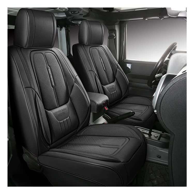 High Quality Leather Full Set Custom Car Seat Covers for 2013-2017 Jeep Wrangler JK/JL 4-Door Waterproof Vehicle Cushion Cover