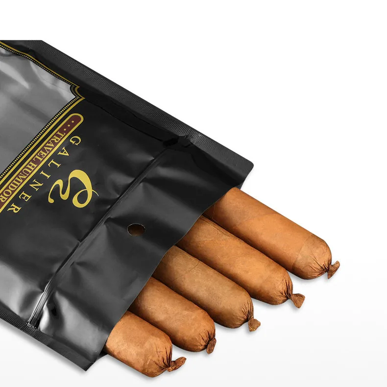 Cigar Hand Rolling Tobacco Custom Plastic Zipper Packaging Bag Pouch