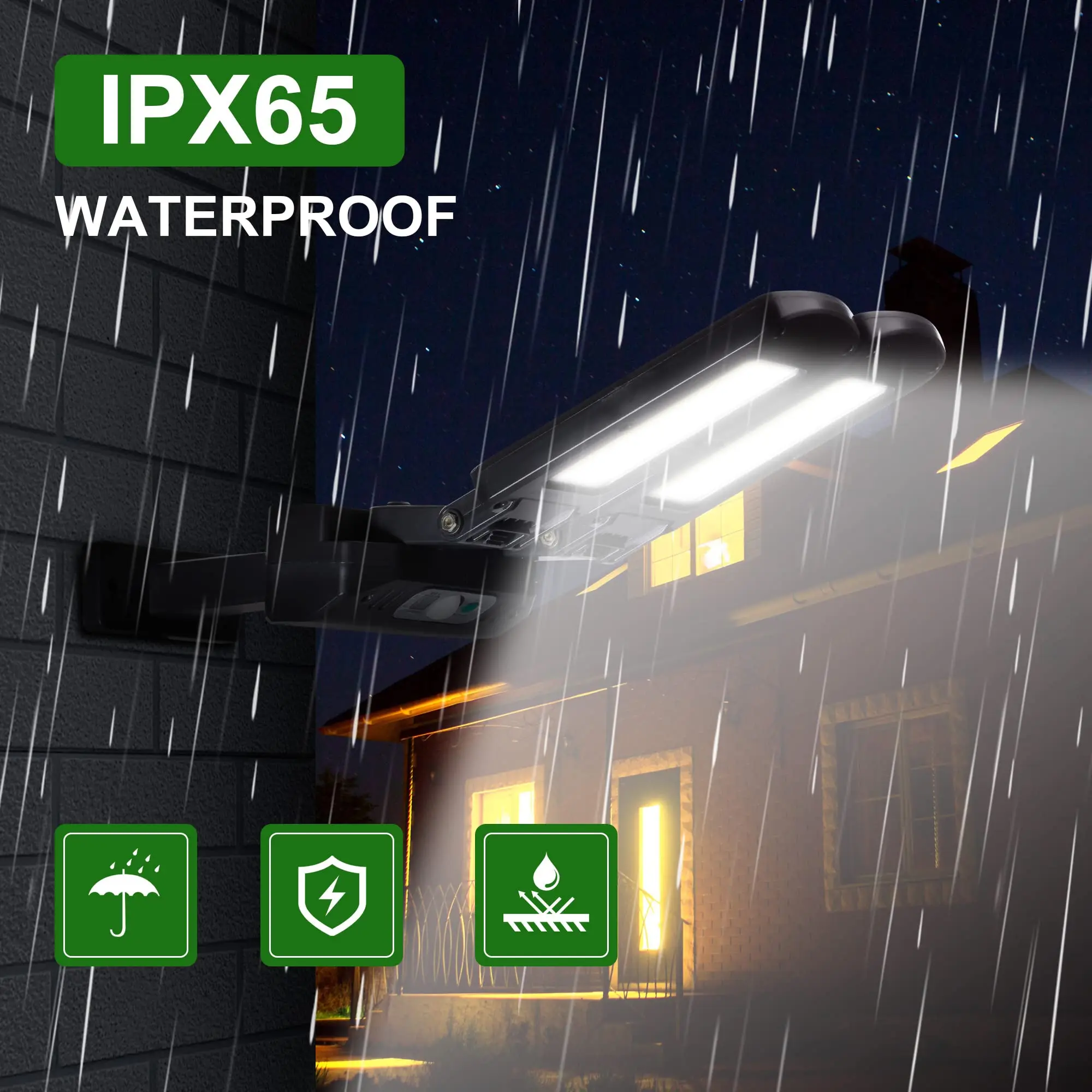 Solar Outdoor Lights Motion Sensor Lights Cordless 2 Adjustable Heads 180 Adjustable 3 Modes for patios Gardens LED Flood Light