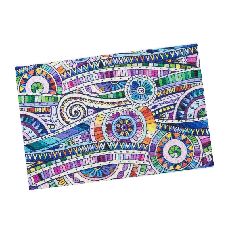 Cheap Wholesale Custom Print Geometric 45*30cm Woven Pvc Plastic Woven Placemats for Home Hotel