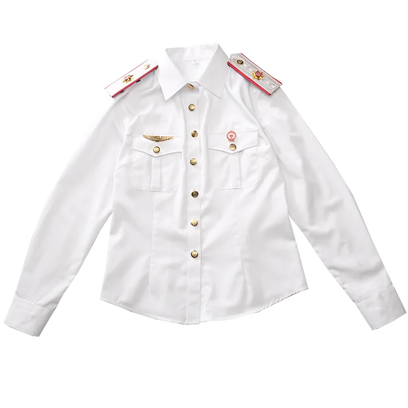 Hot sale Promotion Cheap Women White Shirts Security Officer  Duty Uniform Shirts