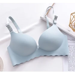 2228 Low Price Wireless Gather Thin Cup Brassiere No Wire Push Up Bra Seamless Bras Women