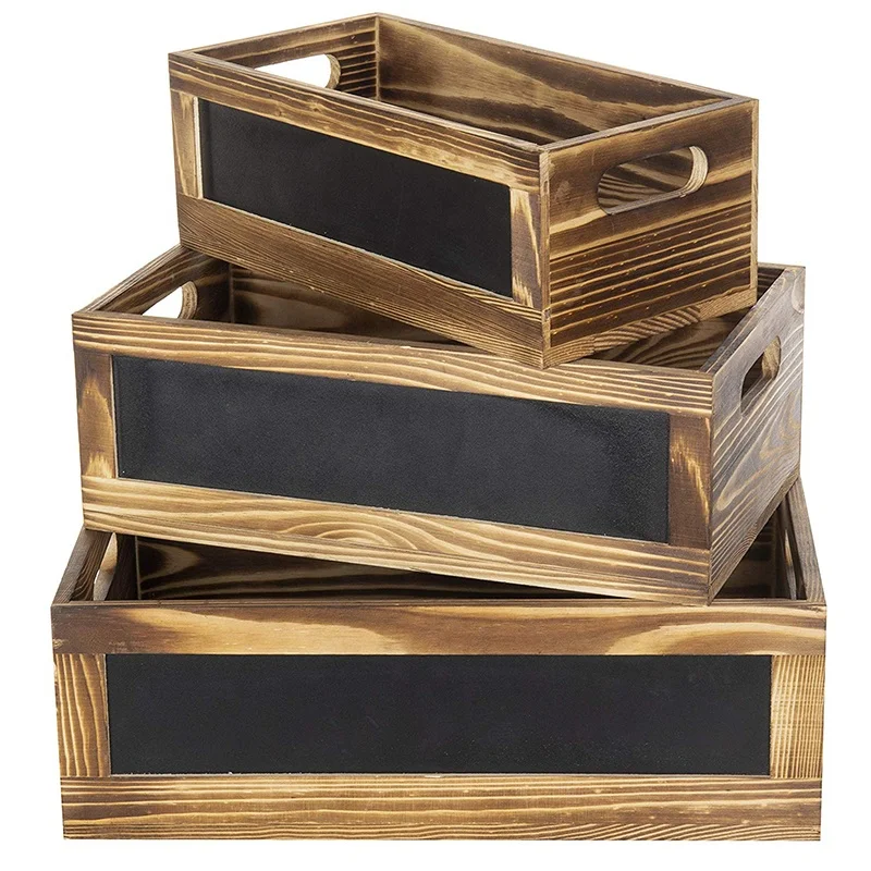 Customized Wooden Box with Handle High Quality Handmade Wooden Crate