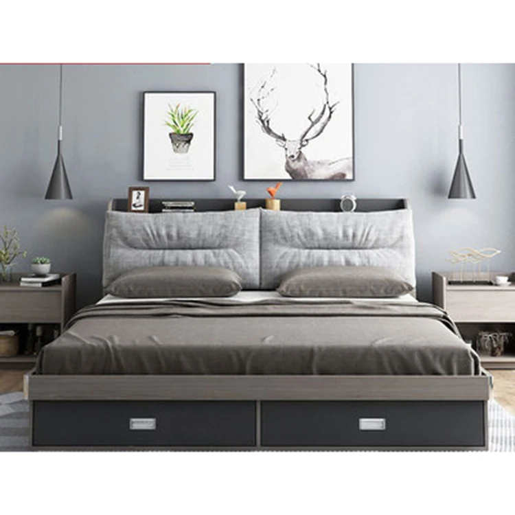 Factory Direct Sales Modern Bedroom Fashion Upholstered Furniture Sleigh Bed