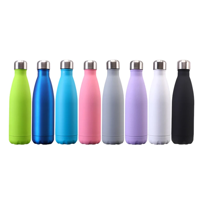 
Promotional Rubber Paint 500ml Double Walled Vacuum Insulated 8/18 Pro Stainless Steel Cola Water Bottle Custom Logo 