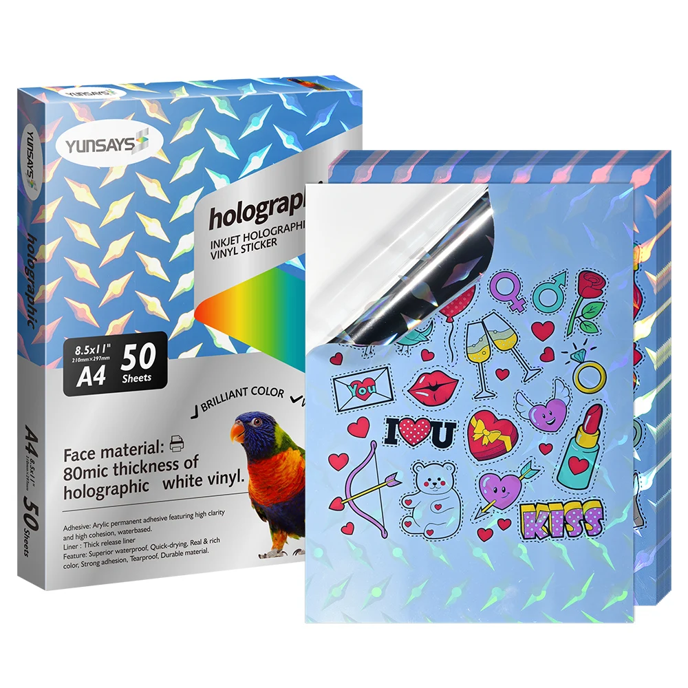 custom holographic inkjet printer label for bottle jar packaging , color printing inkjet label for Epson 7500 / CM 3500 printer