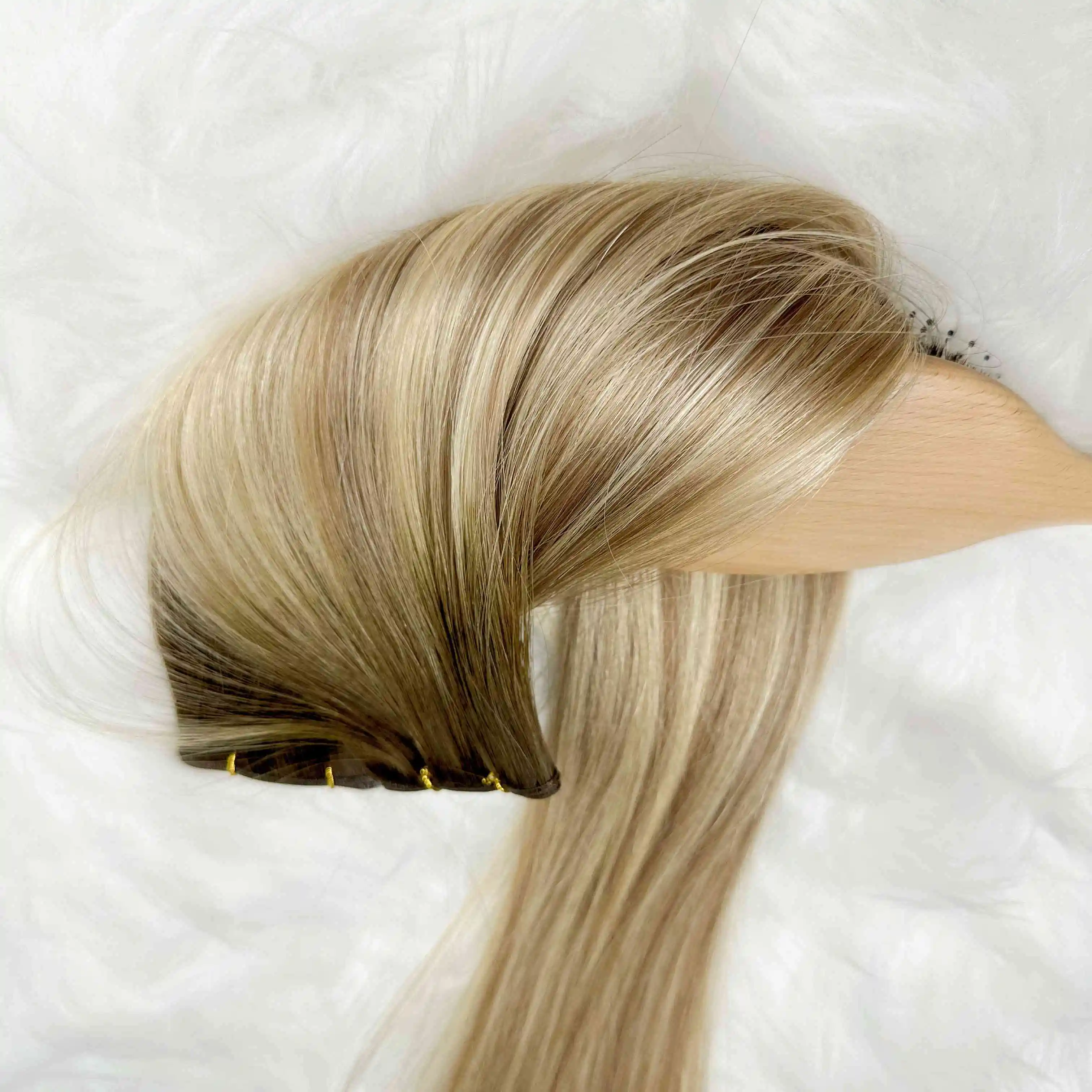 European Virgin Hair Thinnest Invisible Weft No Return Hair Double Drawn Genius Weft Hair Extensions