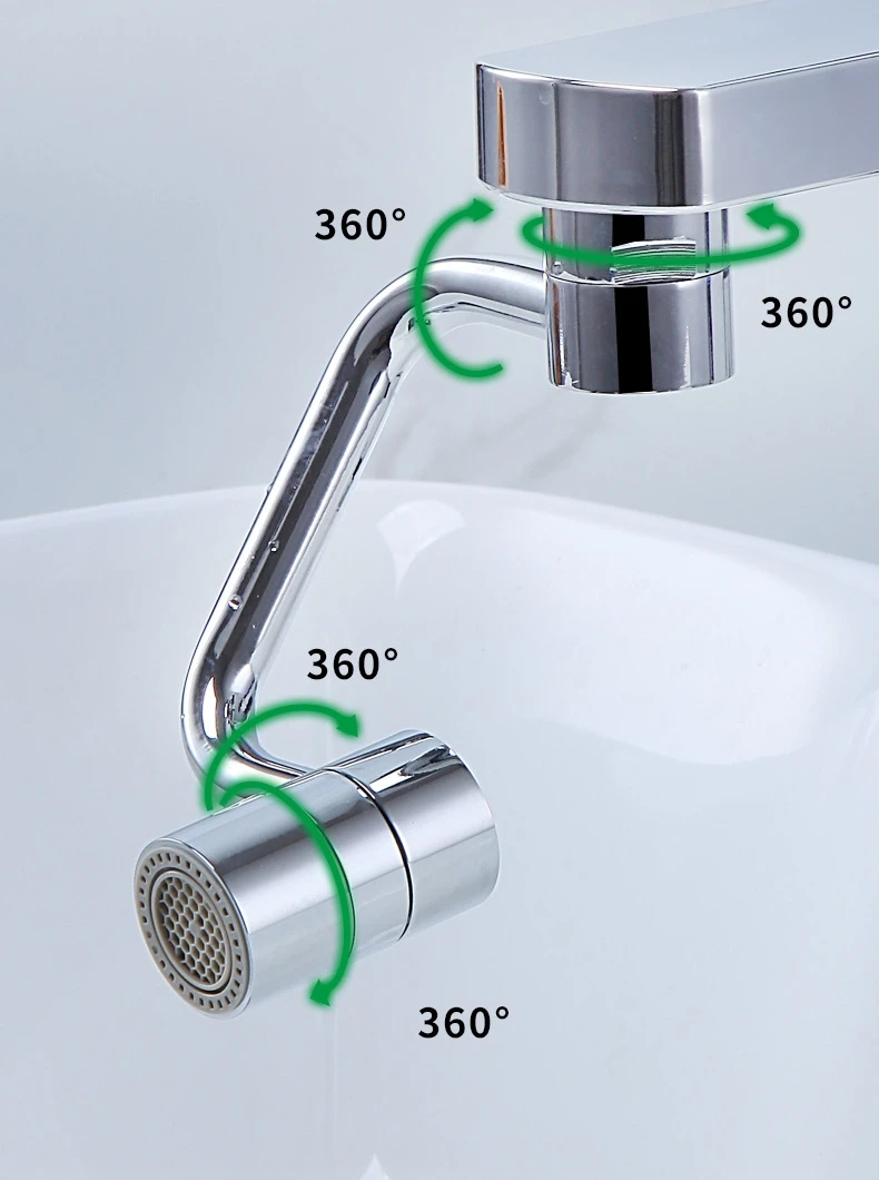 Hot new 1080 degree robotic arm universal faucet companion single-mode dual-mode outlet multi-function extension nozzle