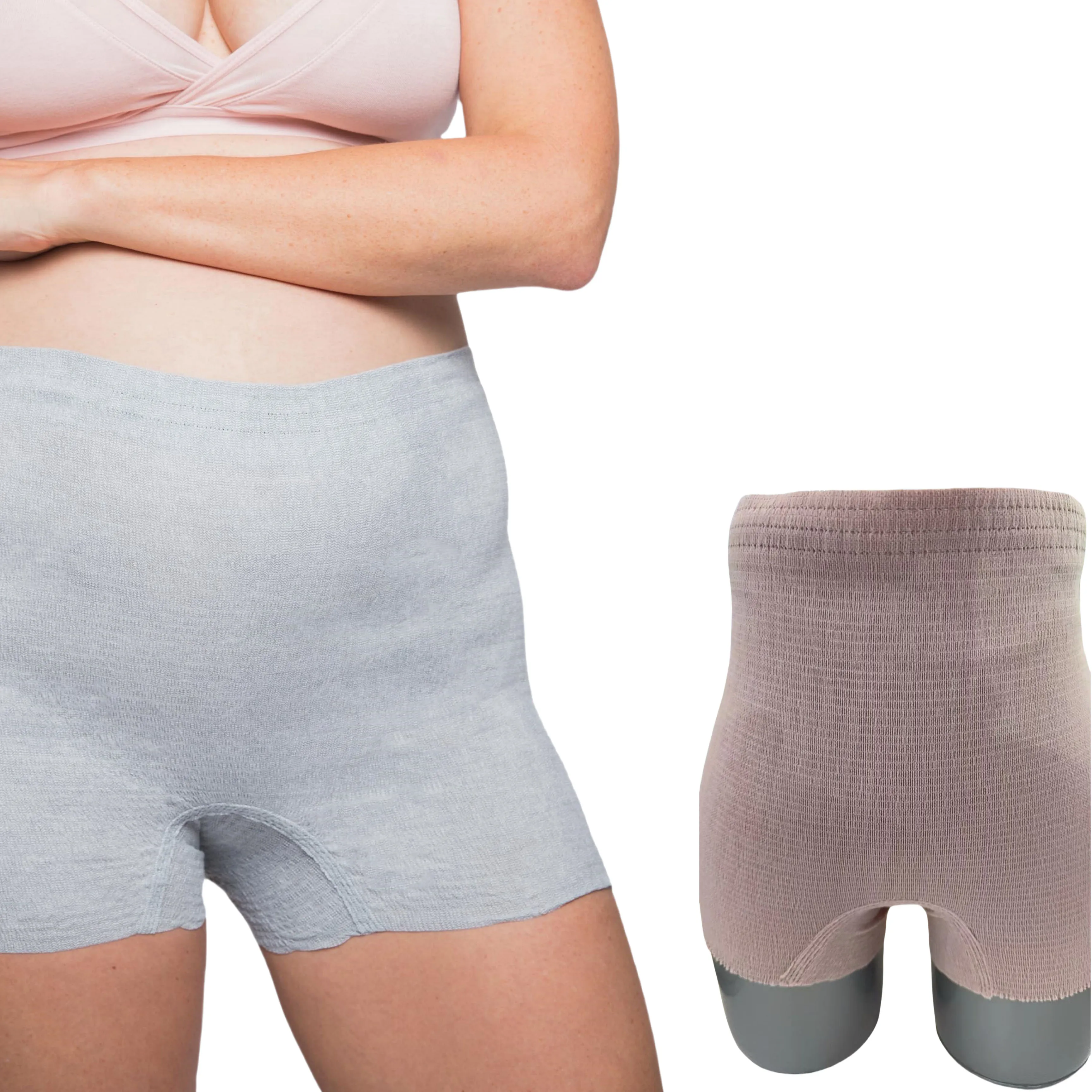 Maternity Care Pregnant 100%Nonwoven Microfiber Boyshort Cut Briefs High-Waist Panties Disposable Postpartum Underwear for Women