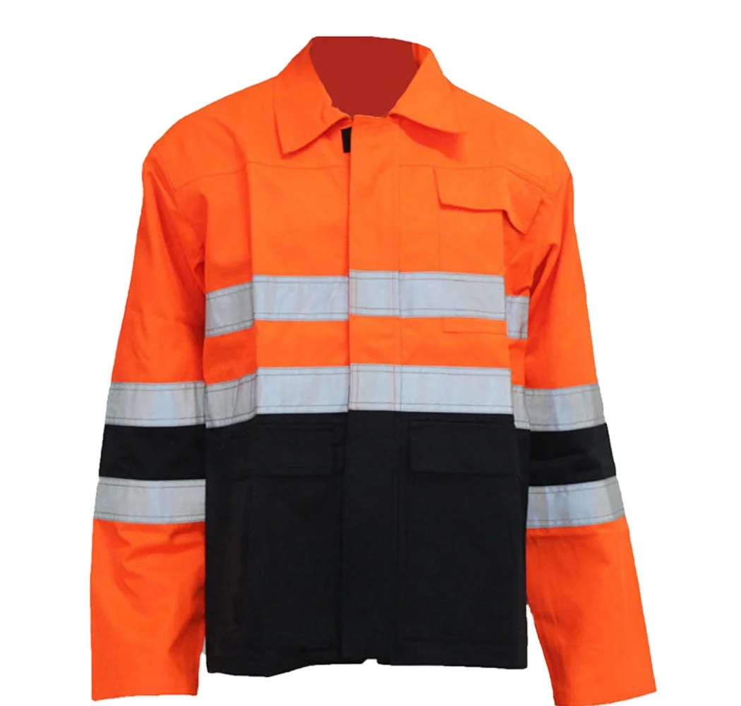 Custom Man Flame Retardant Shirt FR Work Jacket Fireproof Jacket with Reflective Tape Jackets
