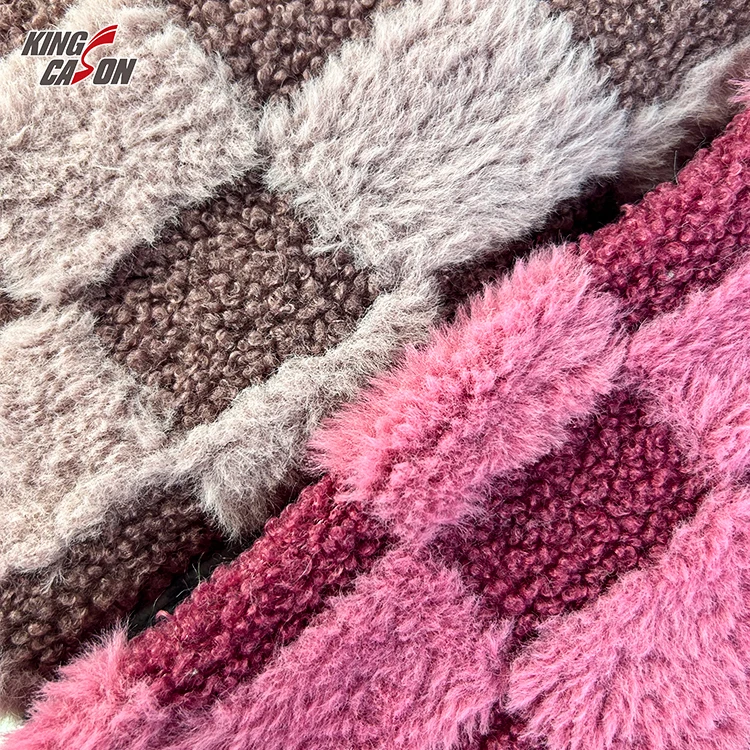 Kingcason Ear Designers Furry Fur Slippers Faux Bubble Carpet Felt Hat Bodies Fabric Elastic Sofa Cover Rabbit Fabric For Women