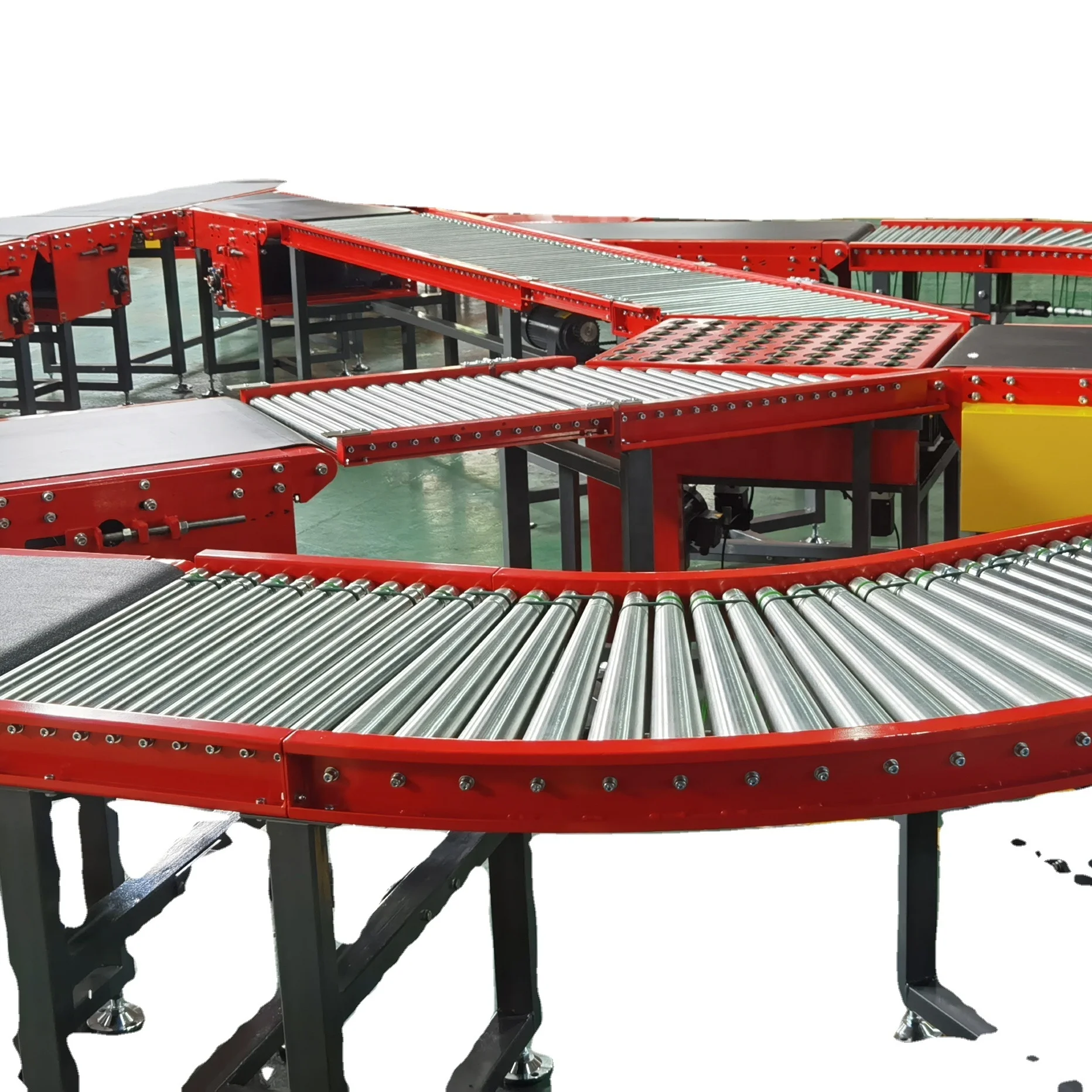 Shanghai Muxiang wheels sorter diverter machine sortation conveyors conveying solution for logistic express center warehouse