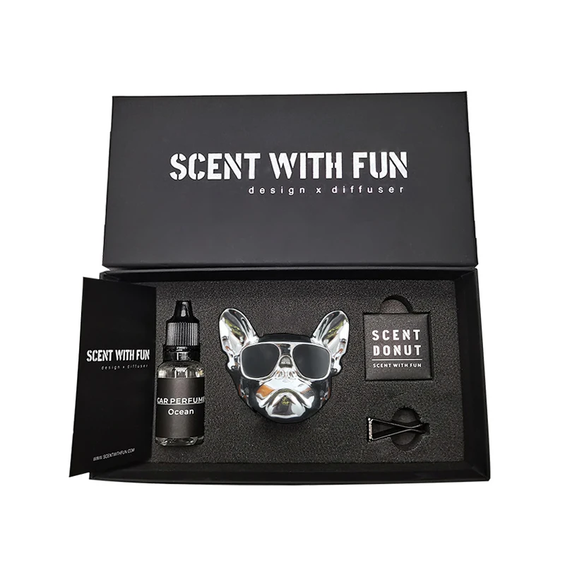 Hot New Design Car Perfume Vent Luxury Vehicle Diffuser Plug In Bulldog Vent Clip Car Air Freshener