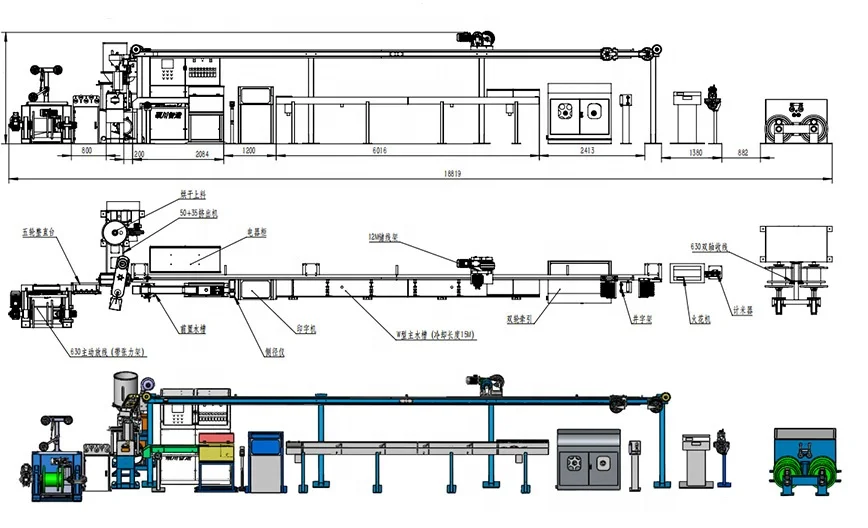 YSY-70+35 Hot sale Extrusion line of the wire & cable, power cable Extrusion machine