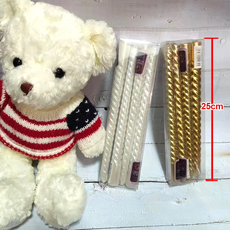 Wedding Decor Flameless Dinner White Taper Candles Bulk Wave Spiral Pillar Taper Candle