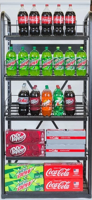 Floor Standing Metal Mobile Display With 5 Shelves and casters