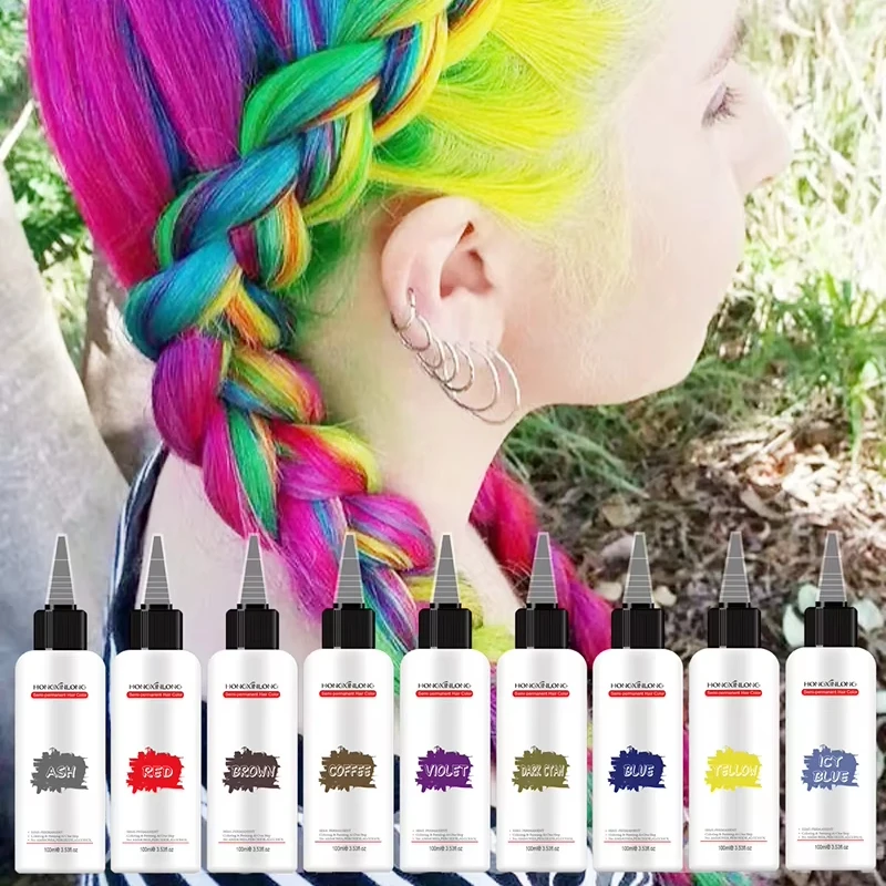 Factory Wholesale Organic Ammonia Free Semi Permanent Hair Dye Colour Popular Acid Hair Manicure Color