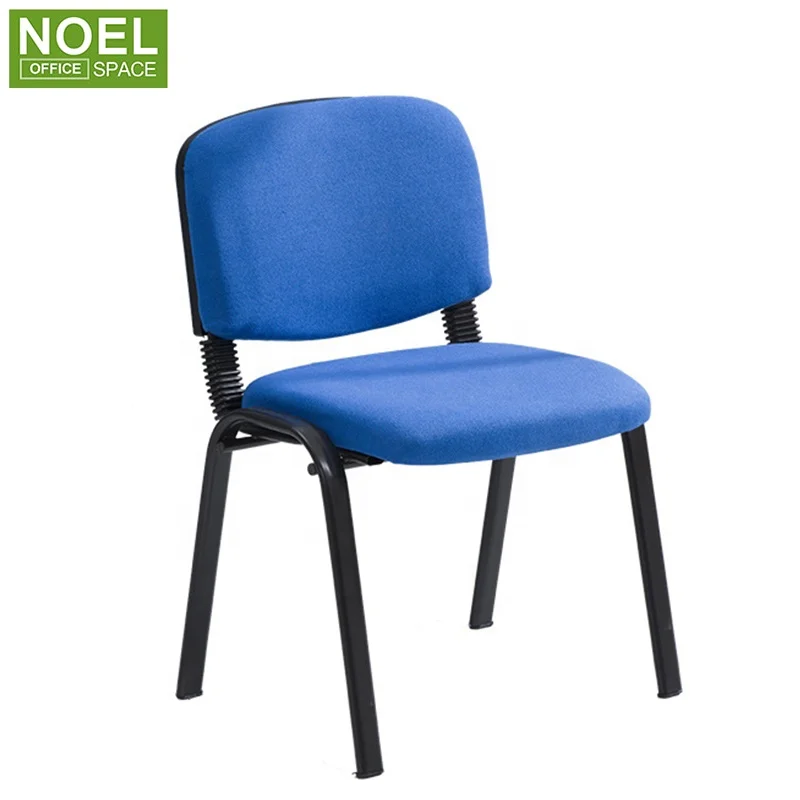 Multi-purpose fabric stackable armless conference chair without arms